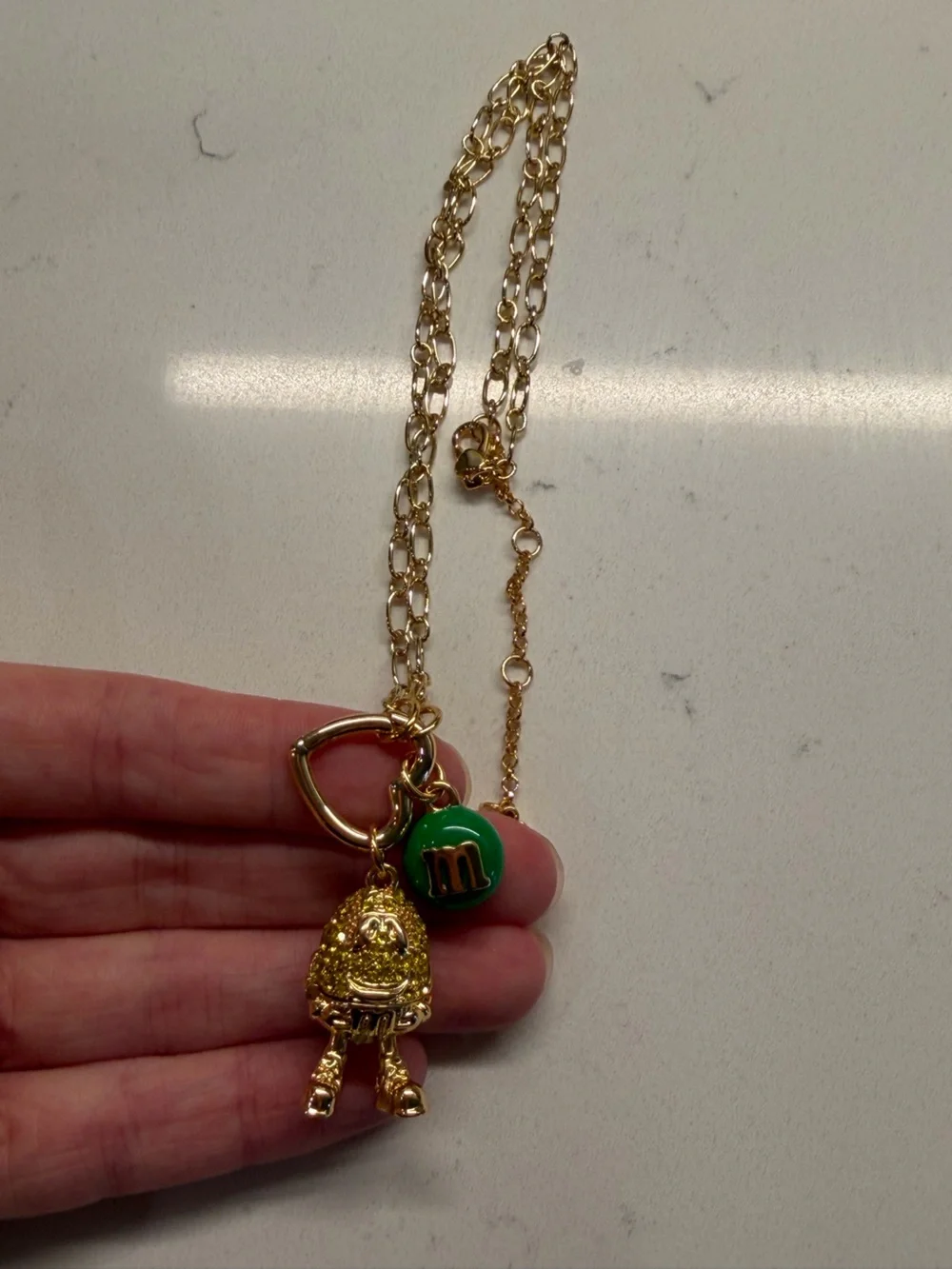Kate Spade Green MNM Peanut MNM Necklace